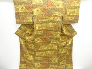 未使用品　花鳥更紗模様小紋着物